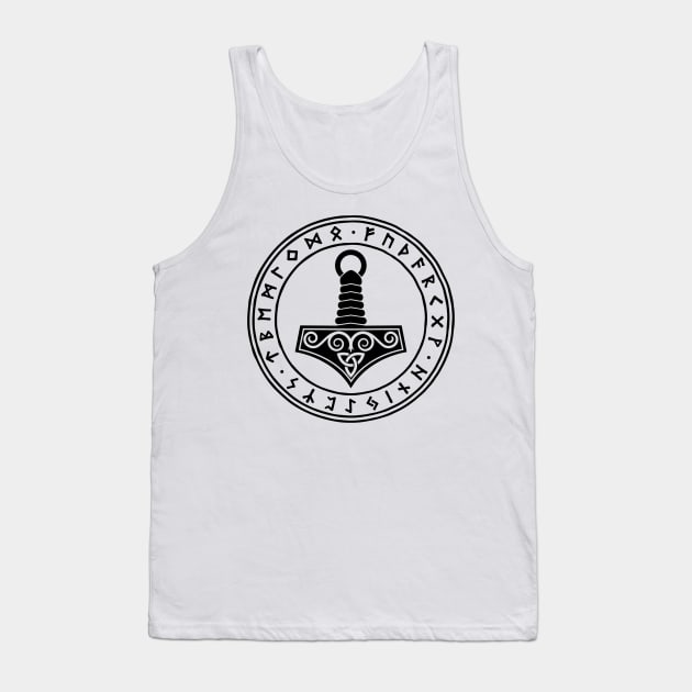 Hammer Of Thor with runes Tank Top by SFPater